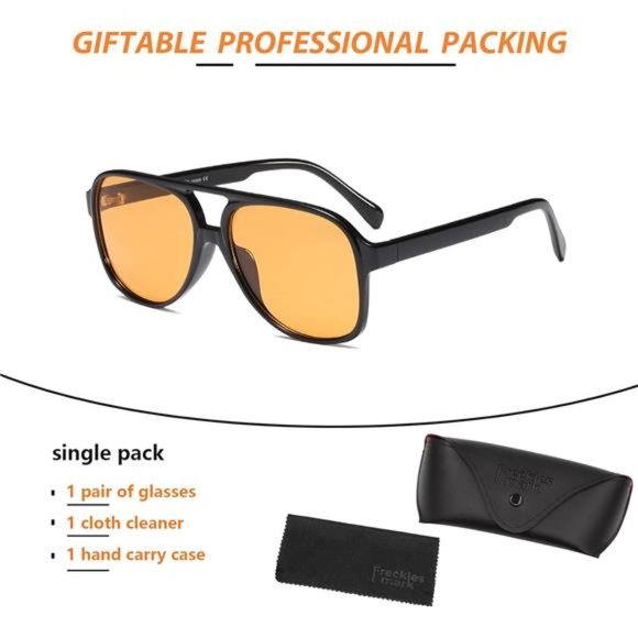 Vintage Retro 70s Sunglasses for Women Men Classic Large Square Aviator Trendy - Picture 7 of 7